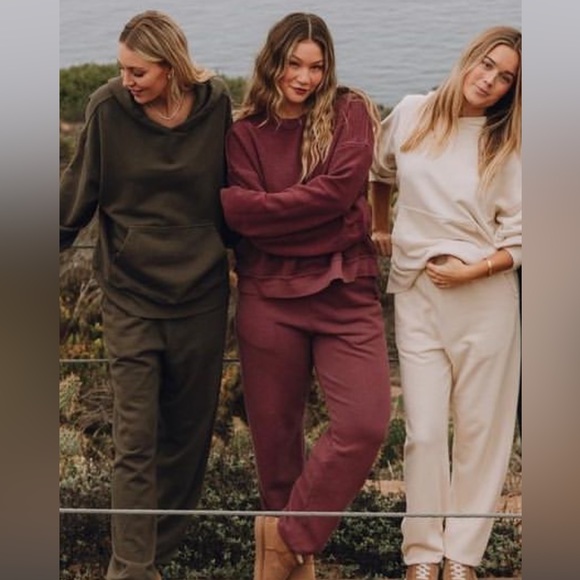 Daily Drills Tops - Daily Drills Wine Crewneck & Sweatpants Set